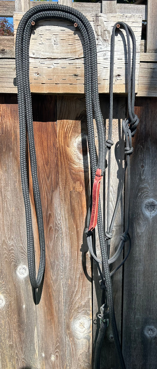Jonathan field regular horse rope halter and 12’ lead rope black