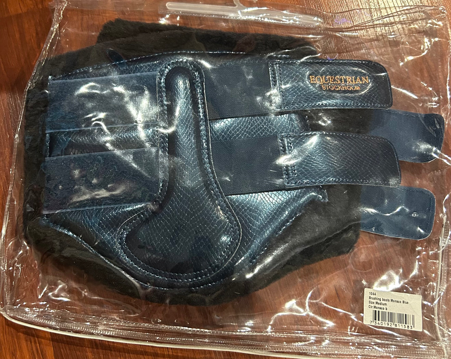 Equestrian Stockholm Monaco blue fleece boots medium. Set of 2. New.