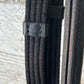 Black reins buckle closure, raised leather. Nylon with stops. Brand new