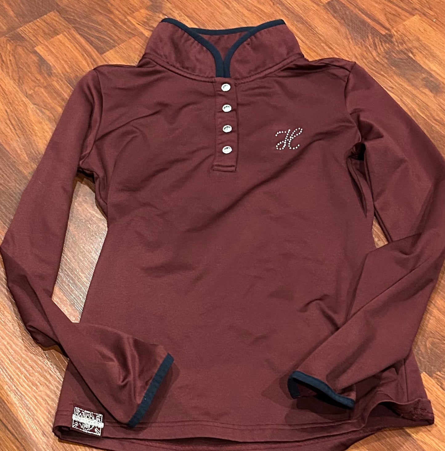 Harcour XS long sleeve burgundy shirt