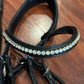 Schockemohle full size black patent rolled snaffle bridle
