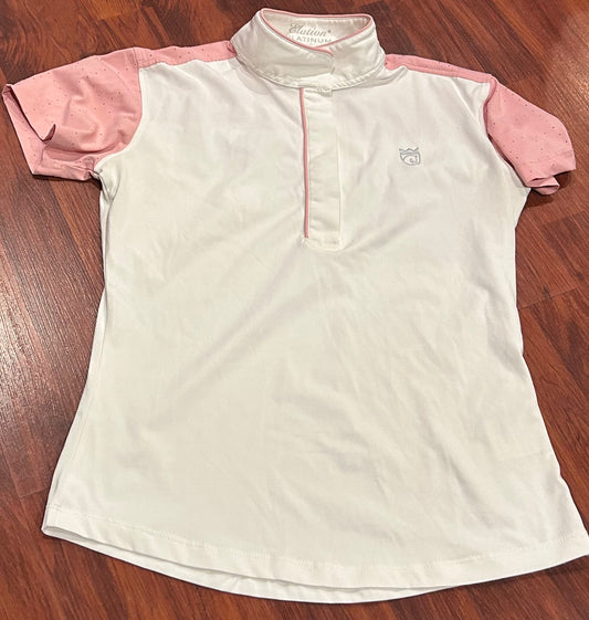 Elation platinum small white/pink show shirt