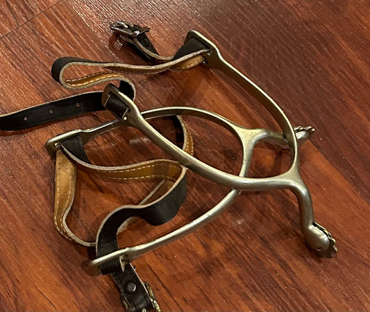 Herm Sprenger spurs swan neck rowel with leather straps