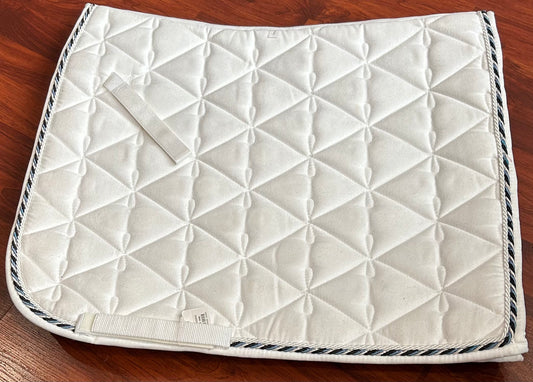 Classic equine white suede dressage pad