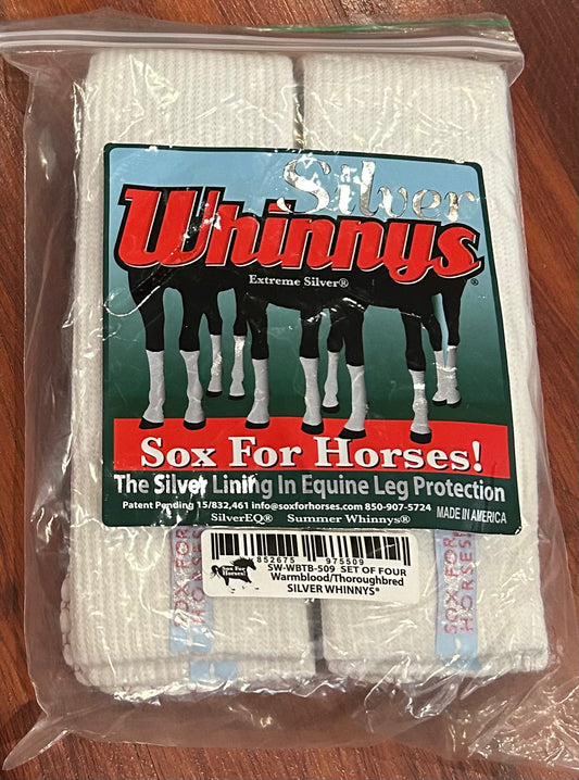 Silver whinny’s Sox for horses warmblood/thoroughbred set of 4 brand new