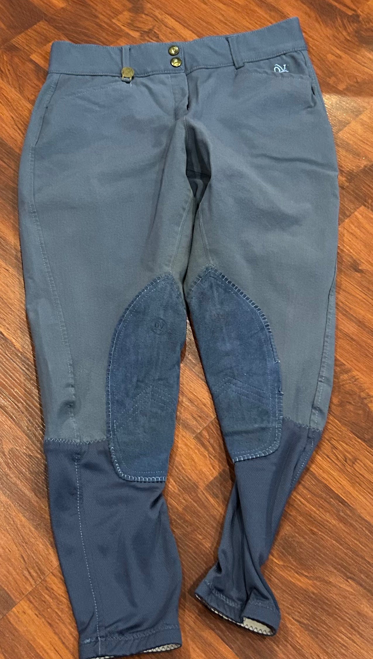 Ovation 28R steel blue knee patch breeches