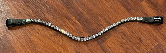 Passier 16” (full size) black with large crystals browband. New