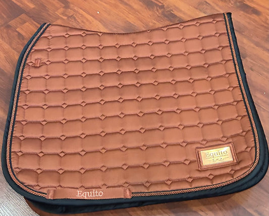 Equito cinnamon spice dressage pad with matching polo wraps