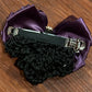 Bun holder black and purple with bow and clip