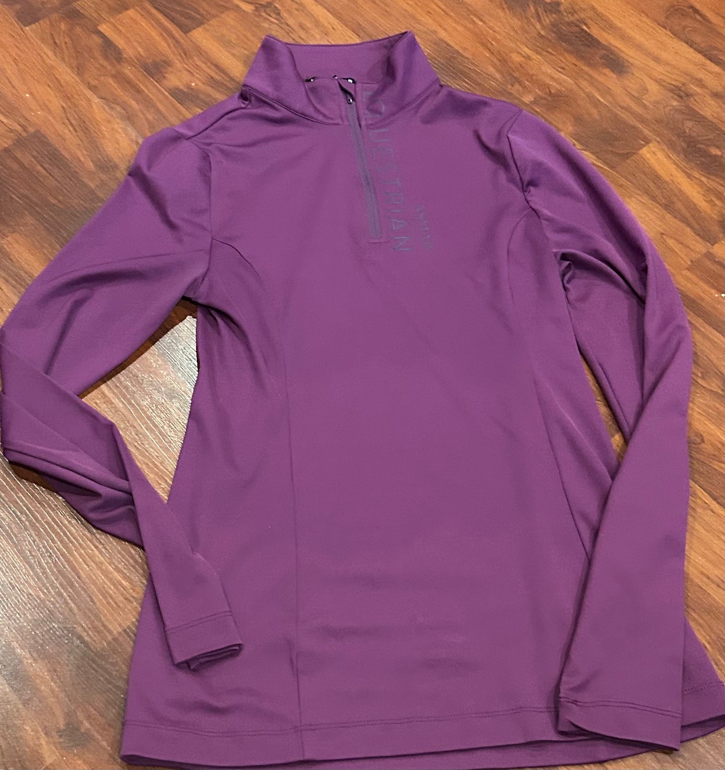 Asmar small purple long sleeve 1/4 zip shirt