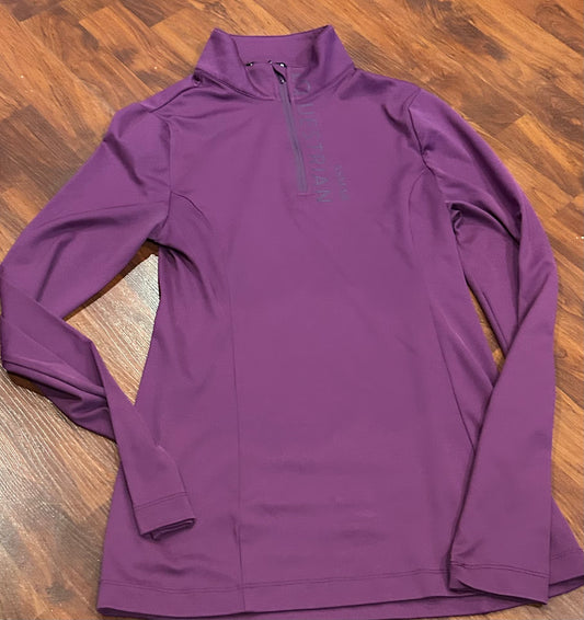 Asmar small purple long sleeve 1/4 zip shirt