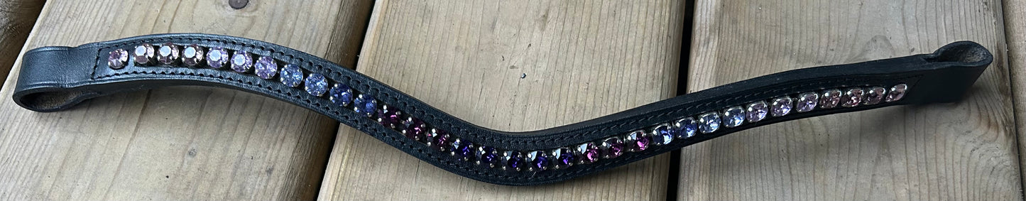 15” Otto Schumacher black purple shade ombre crystal browband