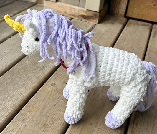 Unicorn plush horse 9” to wither