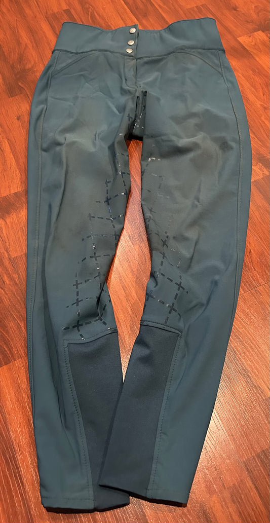 Horze 28” teal full seat breeches high waist