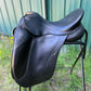 DK 17.5” Flair air panel dressage saddle. Wide tree and channel