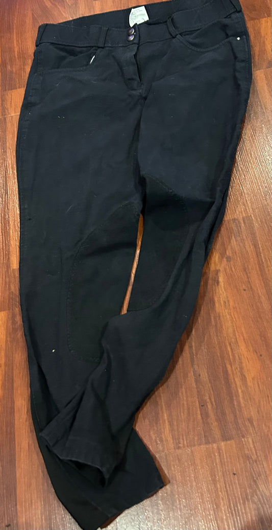 32 Tuscany black knee patch breeches