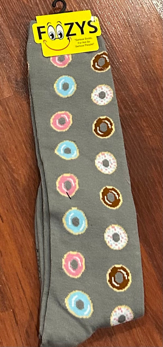 Boot socks grey with doughnuts