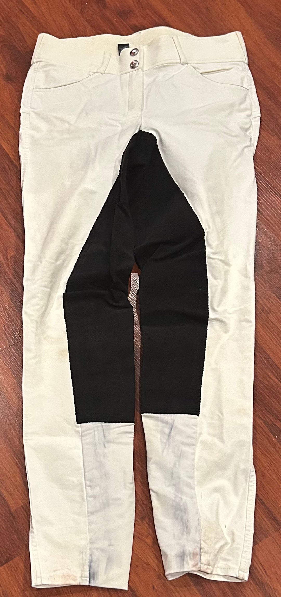 Horze size 30 white with black seat full seat breeches