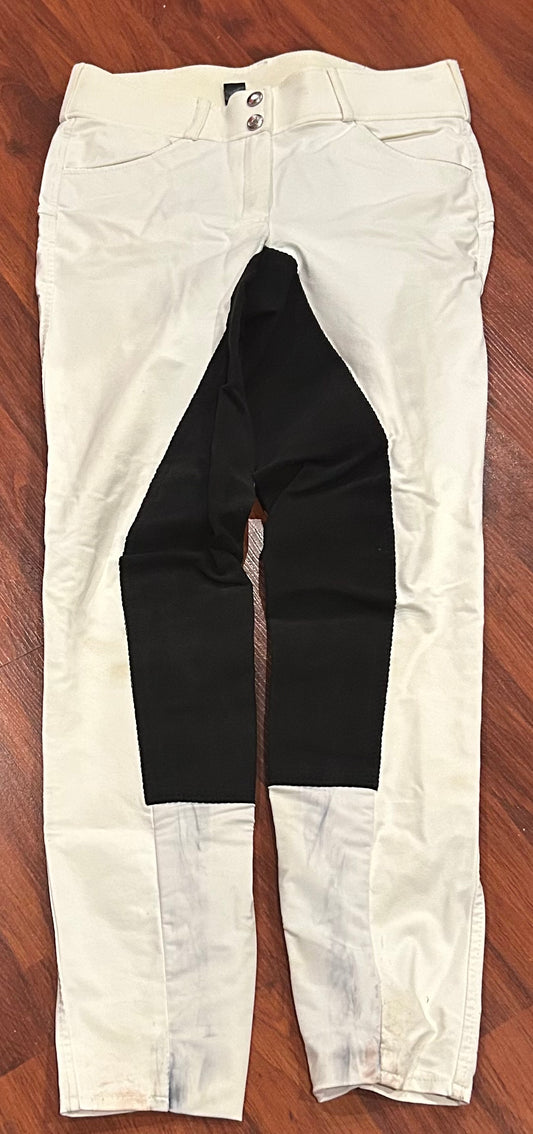 Horze size 30 white with black seat full seat breeches