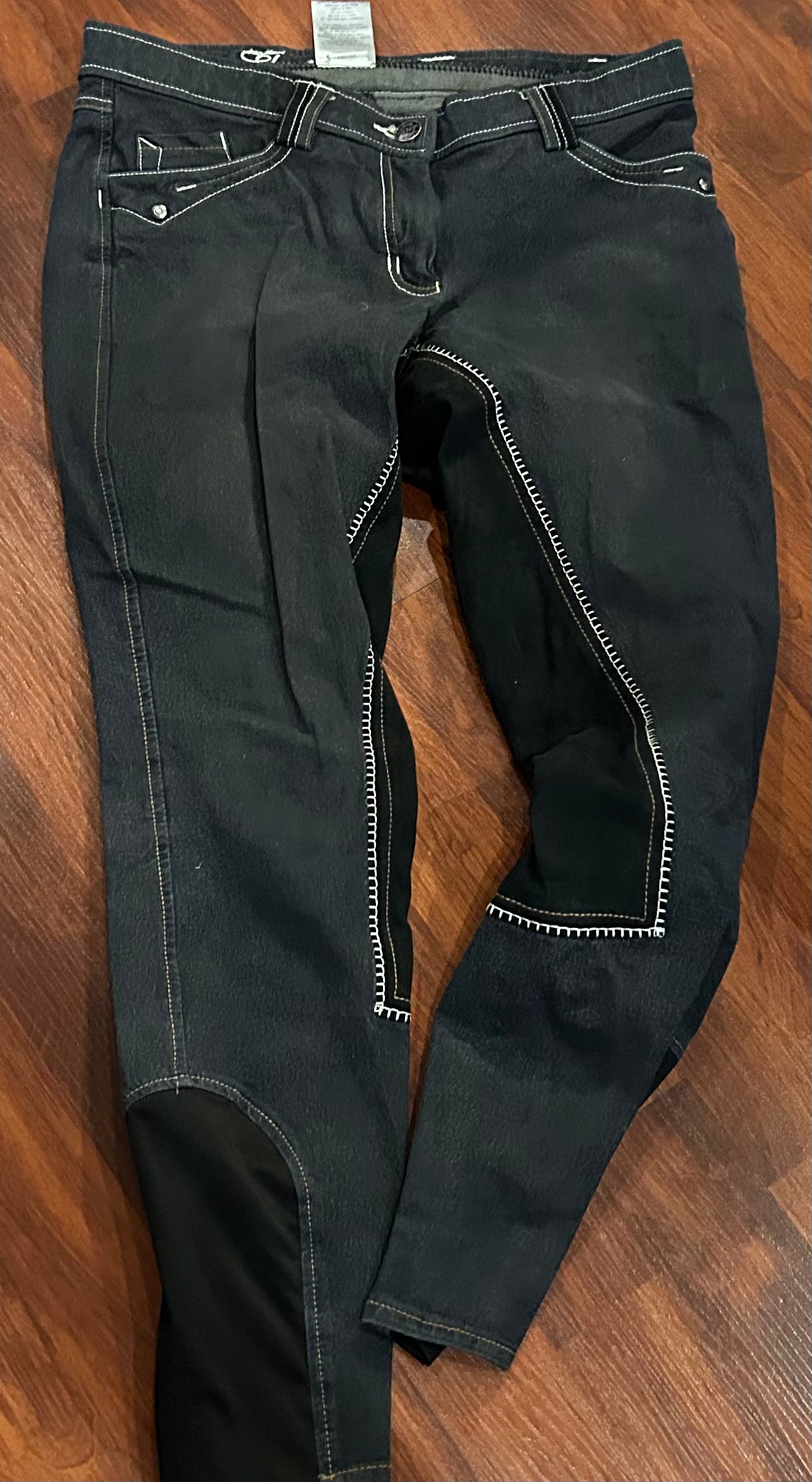 Elation 28R pkatinum denim full seat breeches