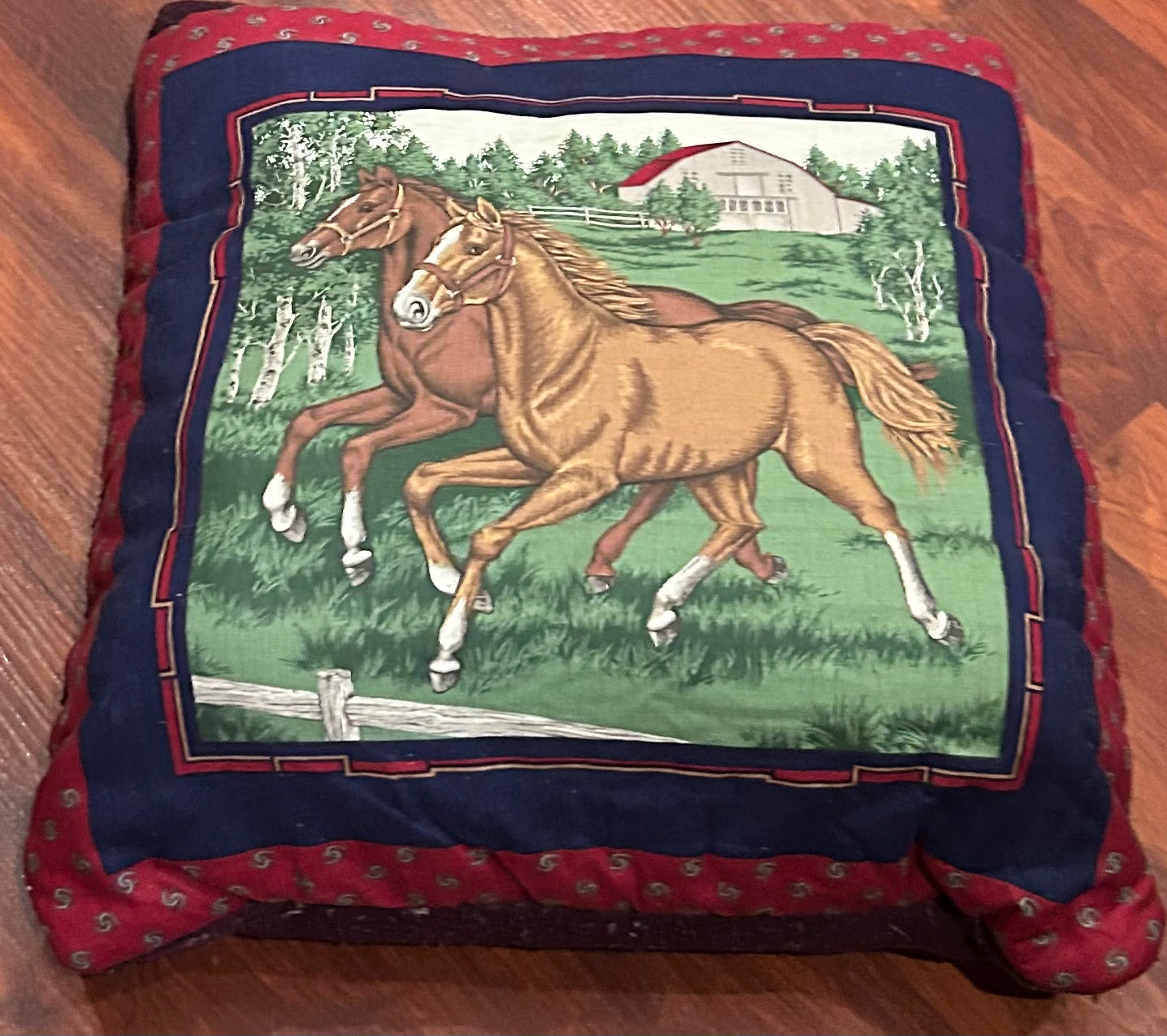 Horse pillow. Unfolds into a blanket