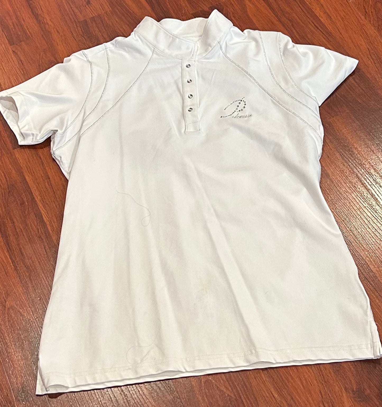Pikeur size 38 white show shirt with bling