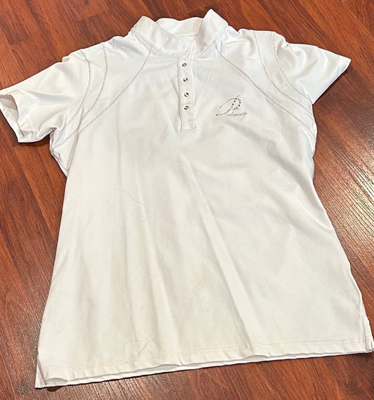 Pikeur size 38 white show shirt with bling
