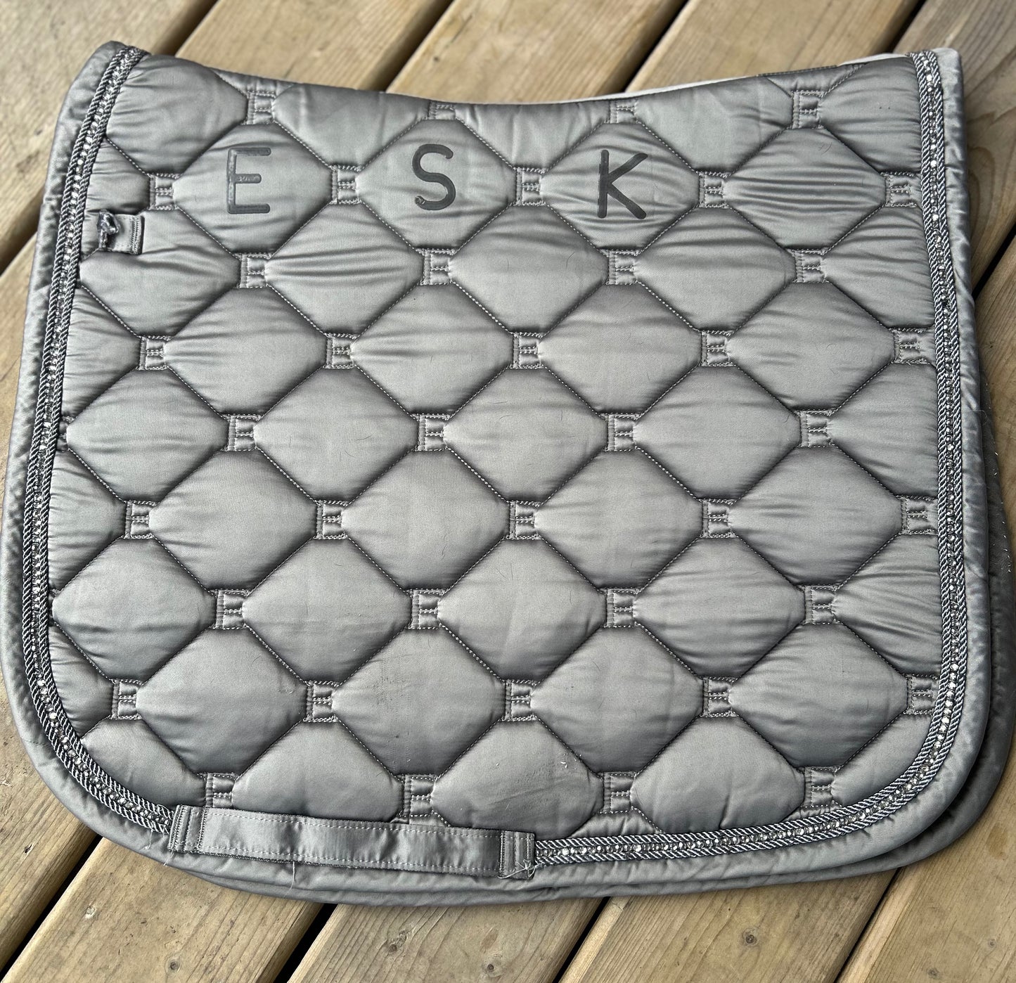 Eskadron classic sport grey with bling trim satin dressage pad