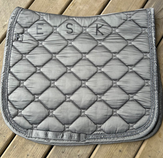 Eskadron classic sport grey with bling trim satin dressage pad