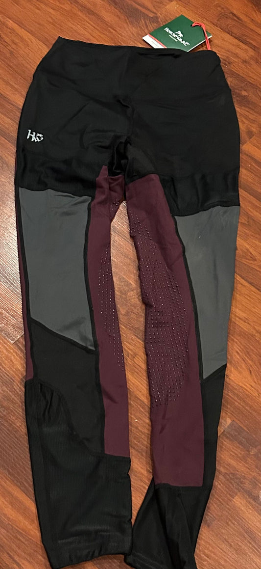 Horseware small riding tights. Black/fig. New with tags