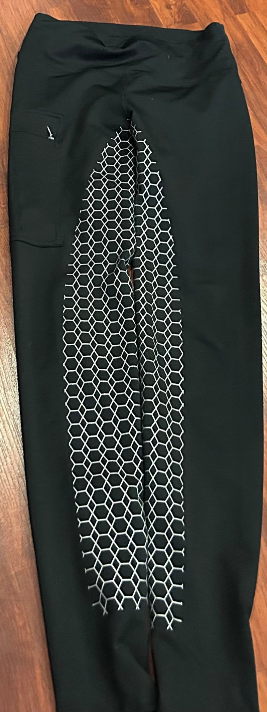 Size 24 black with silver full seat riding tights