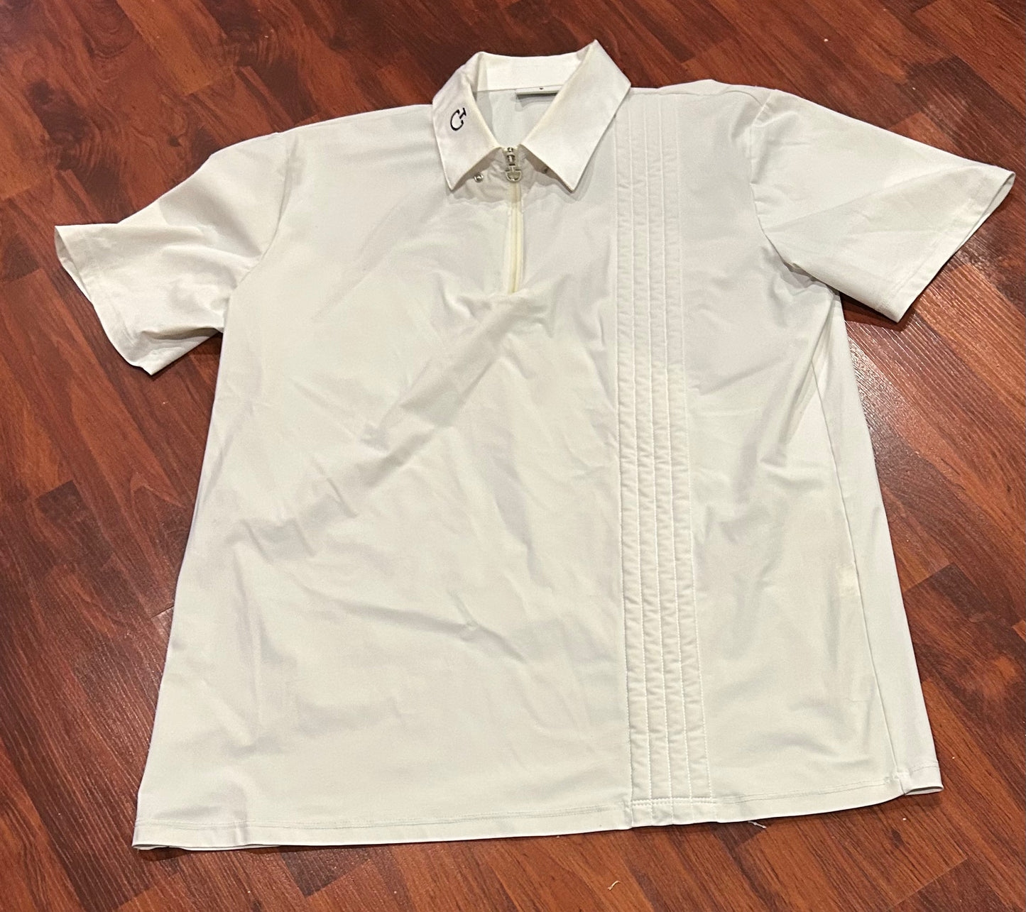 Cavalleria Toscana XL white 1/4 zip show shirt