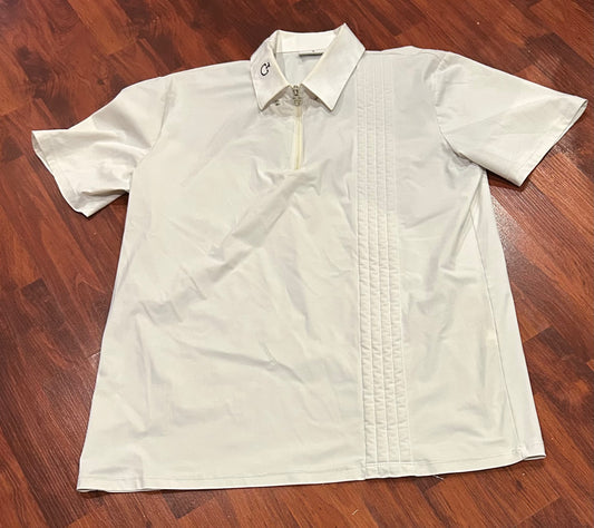 Cavalleria Toscana XL white 1/4 zip show shirt