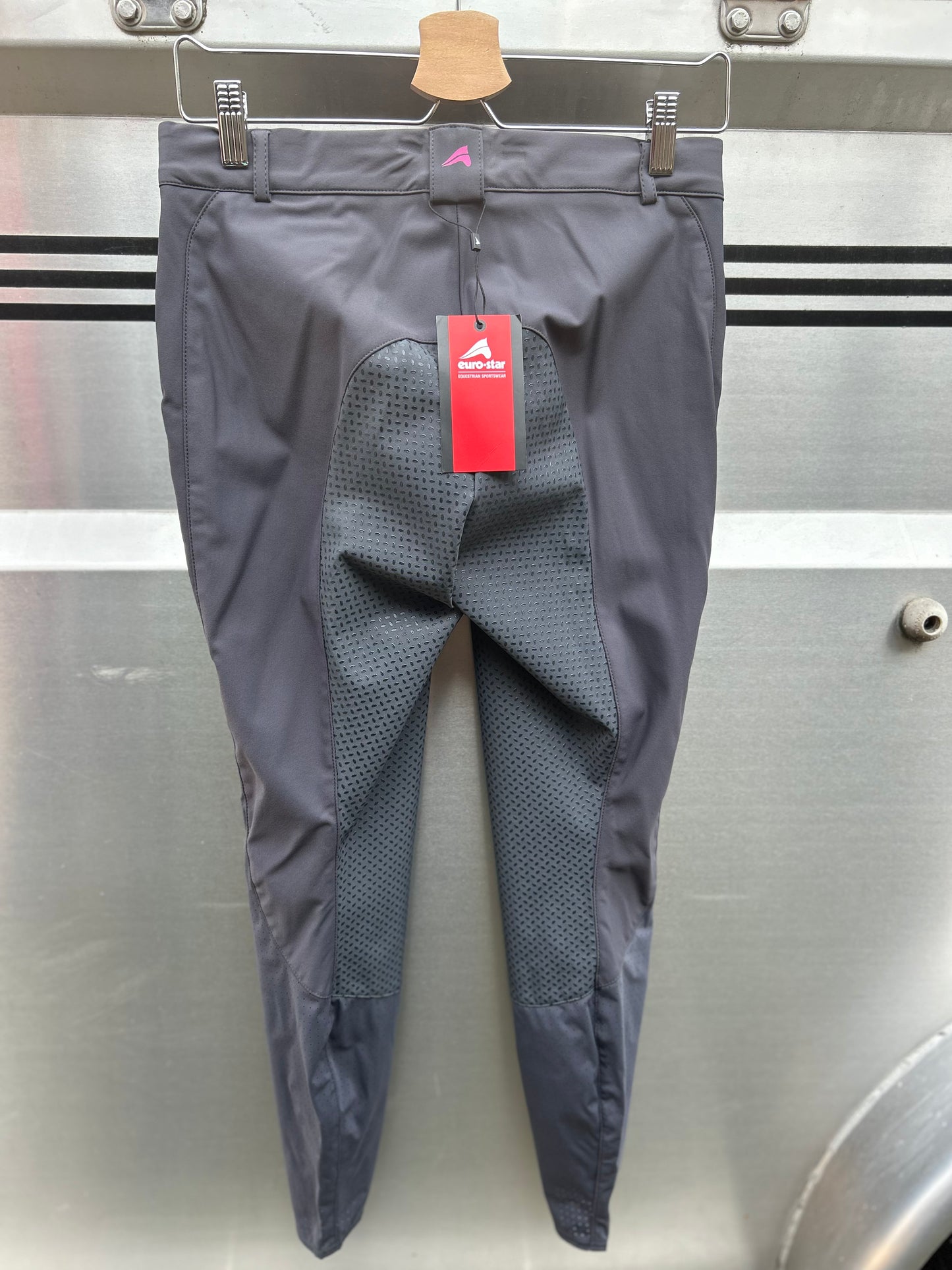 26R Euro Star raindrop grey full seat breeches