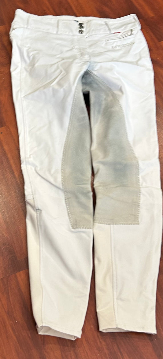BVertigo size 28 white full seat breeches. Faux suede seat