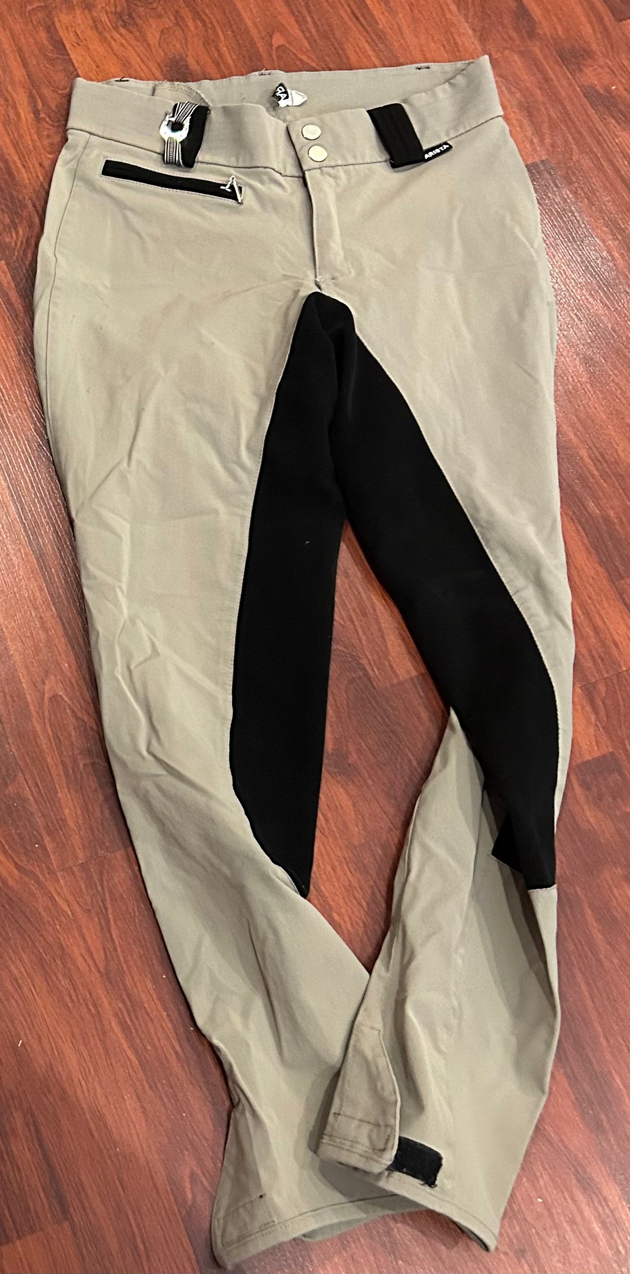Arista size 30 taupe and black full seat breeches