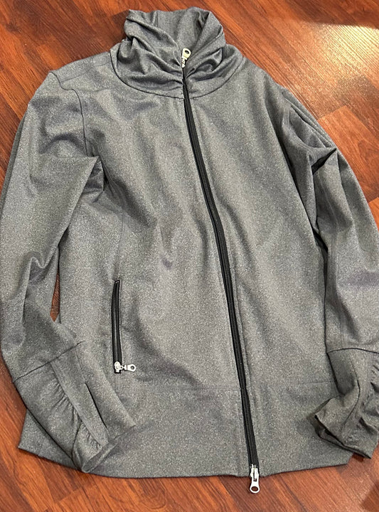 Asmar medium grey zip up high neck