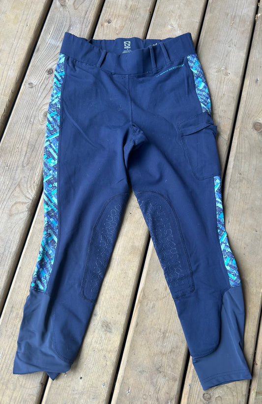 Noble outfitters size M (28) blue riding tights knee patch