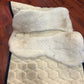 Mattes medium sheepskin dressage pad white with burgundy and navy trim