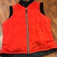 HKM XL reversible vest. Black quilted and red fleece