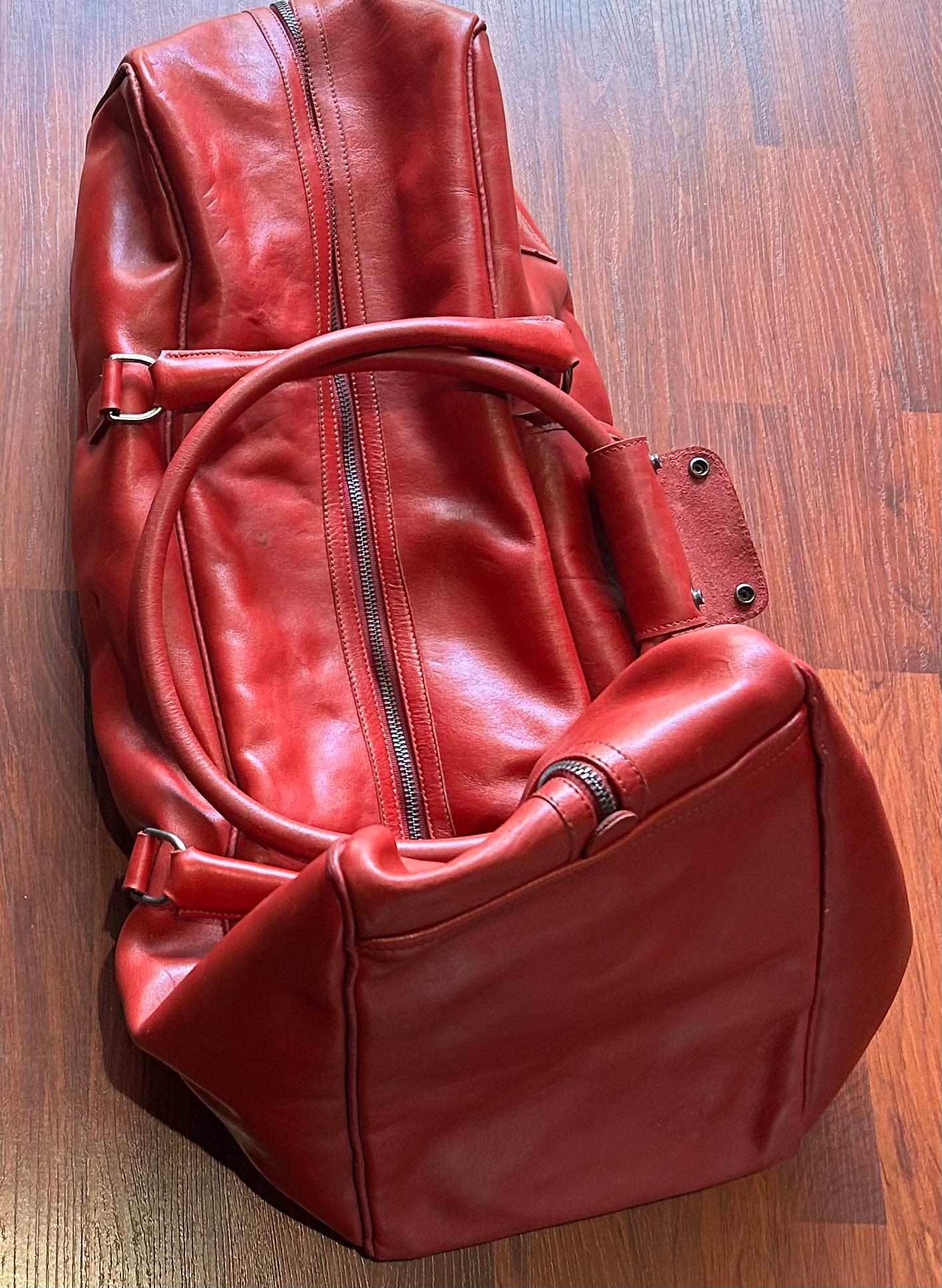 Red scarf equestrian red leather boot bag 24” tall