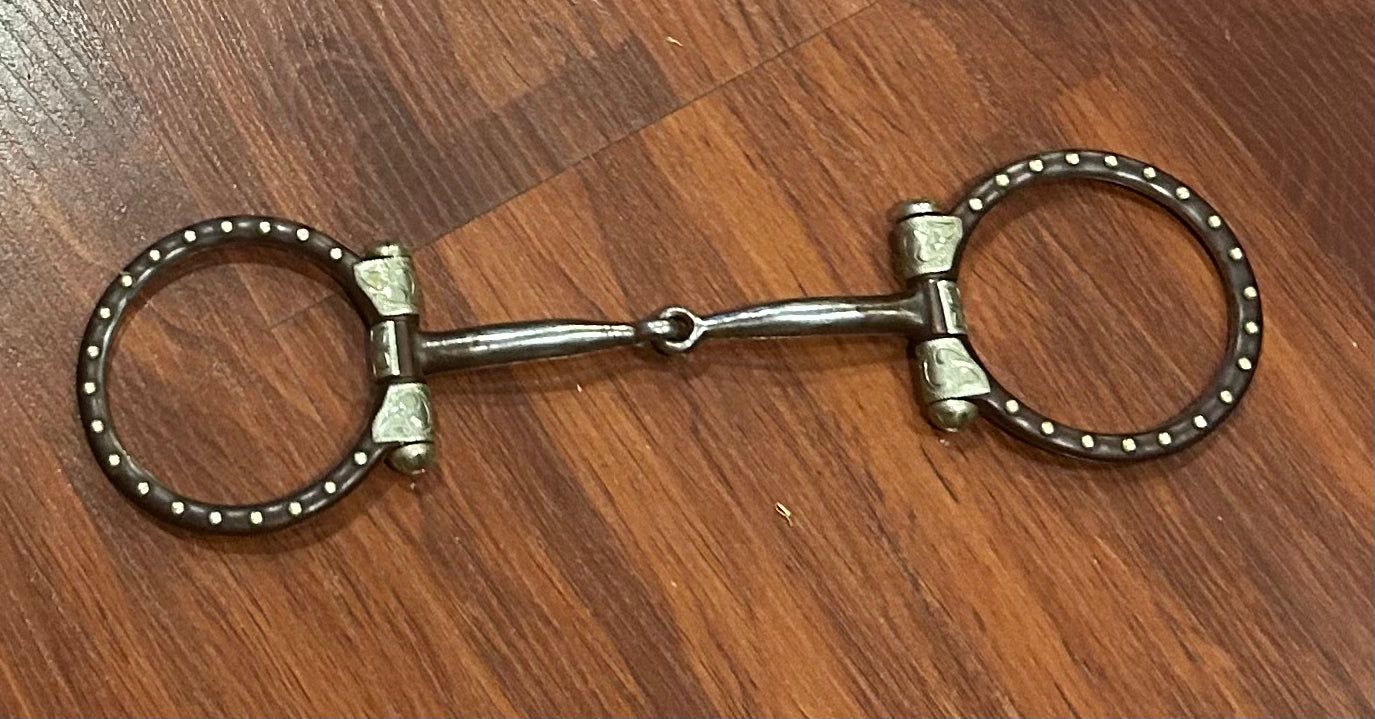 5” offset D ring snaffle. Antique brown