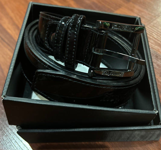 Kingsley belt Roma black patent. New.
