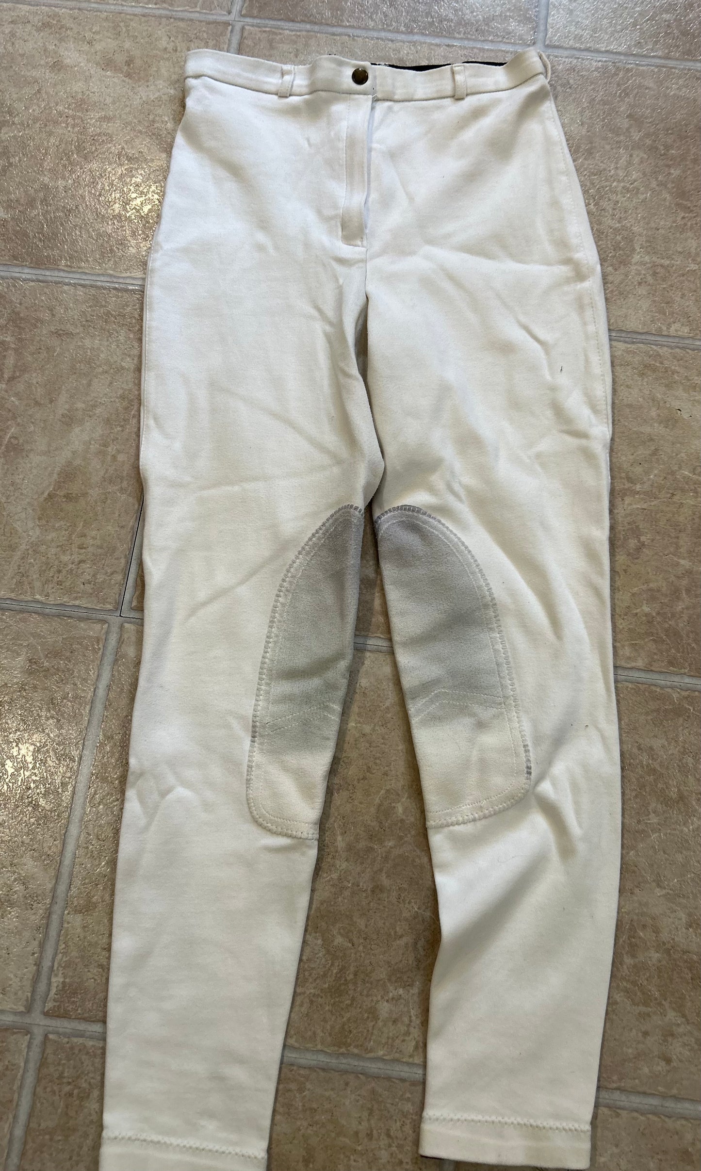 30L Tuffrider knee patch white breeches