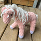 Pink plush horse 9” to wither