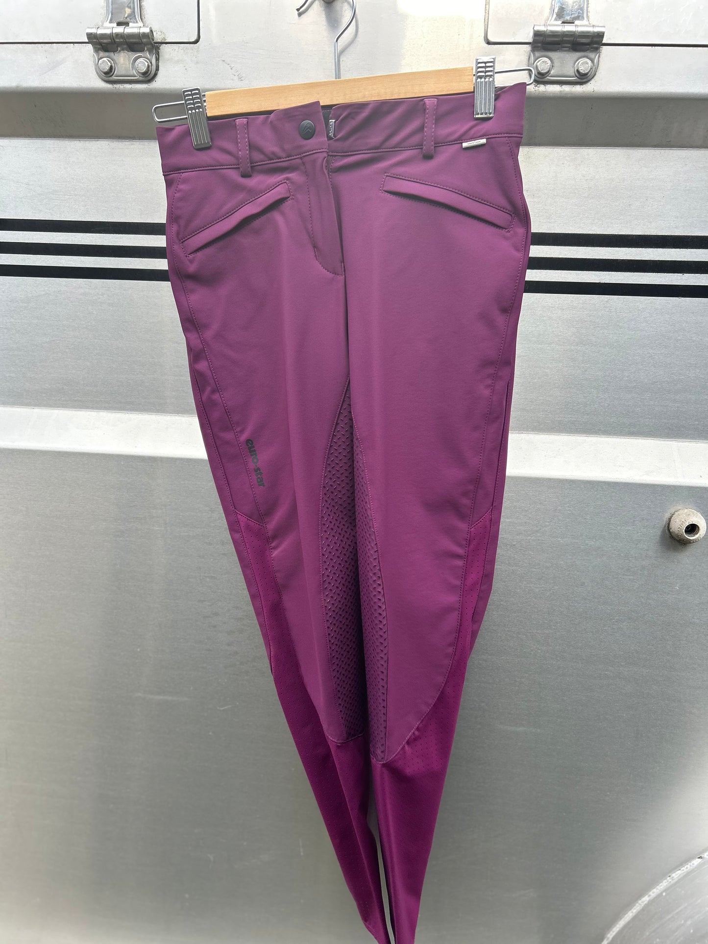 20R Euro Star raindrop purple full seat breeches