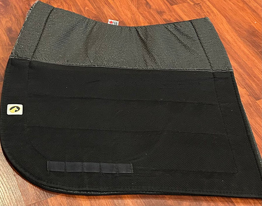 Ecogold black secure dressage pad. Some wear at front.