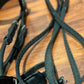 Solo snaffle bridle Cob. Rolled with patent noseband and browband. Comes with rubber reins