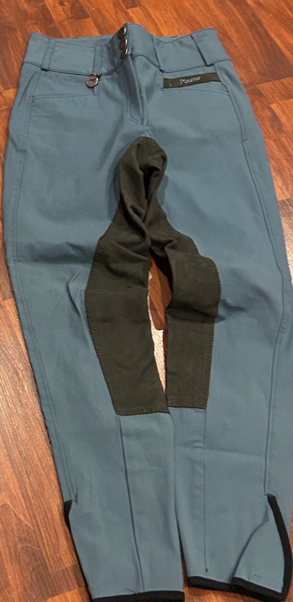 Pikeur size 26 blue suede full seat breeches. Velcro ankles