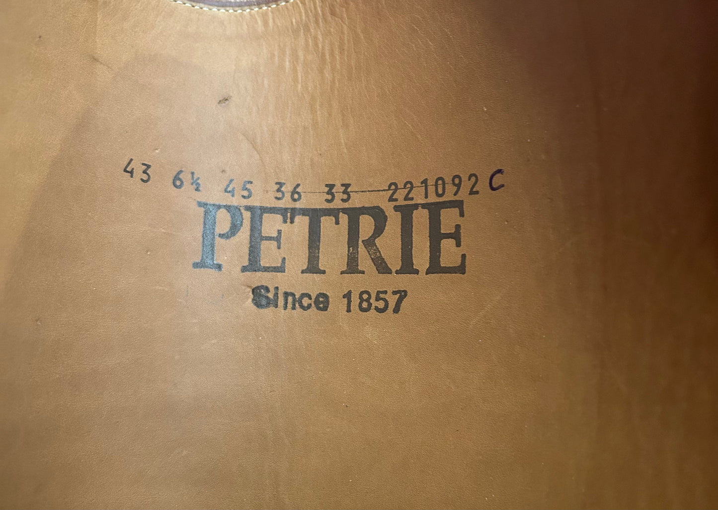 Petrie Brown boots 43 (6.5) 45 36 33. 14.5” calf 19” tall to ground